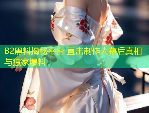 B2黑料揭秘平台 直击制作人幕后真相与独家爆料  第1张
