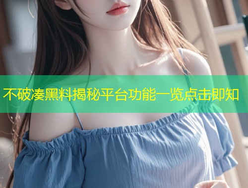 不破凑黑料揭秘平台功能一览点击即知  第2张